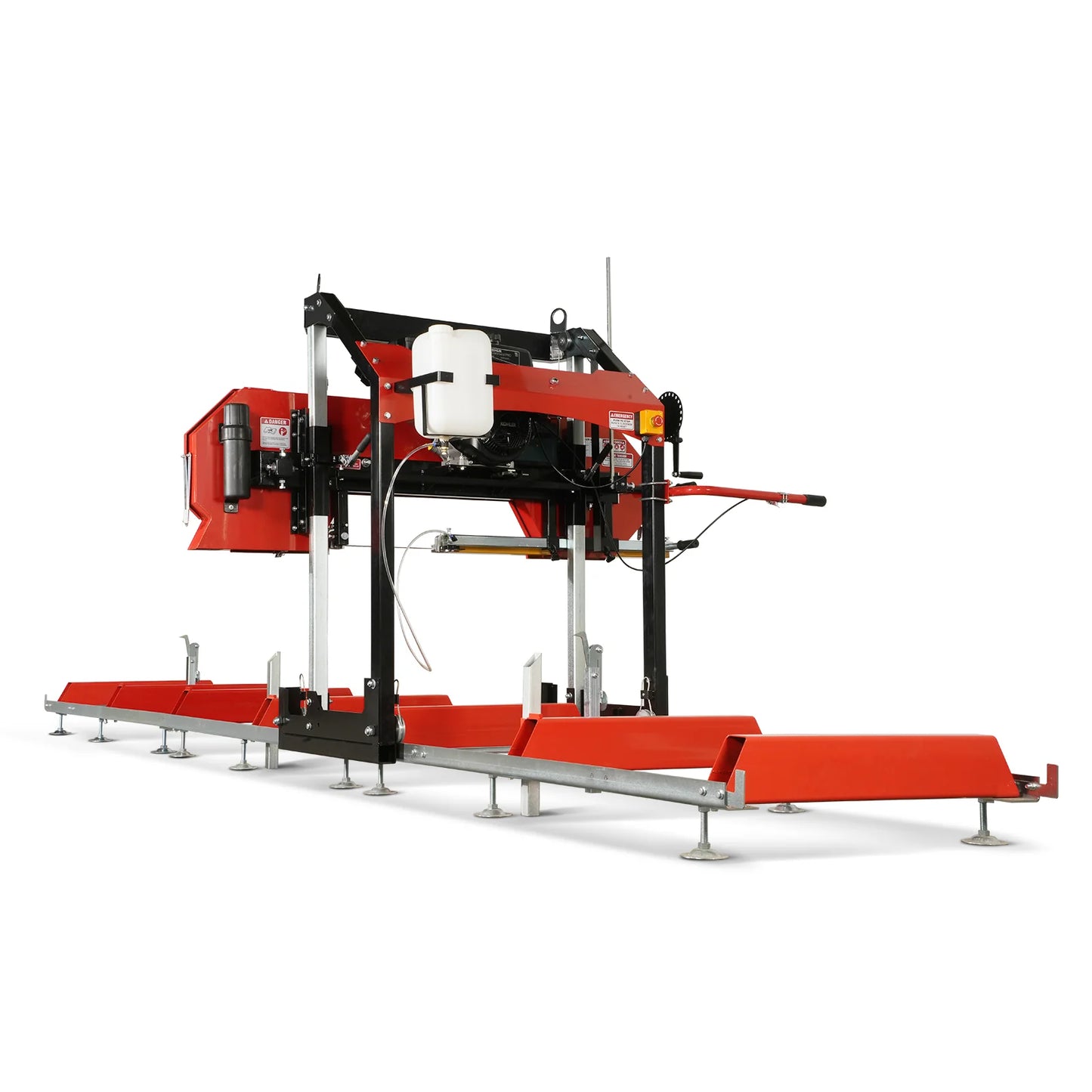 32" Portable Sawmill (5 x Blades Included), KOHLER CH440 429cc E-Start Gasoline Engine, 26.5" Board Width, 20' Track Length (13' Track Length + 6.4' Track Extension Included) , SM-32