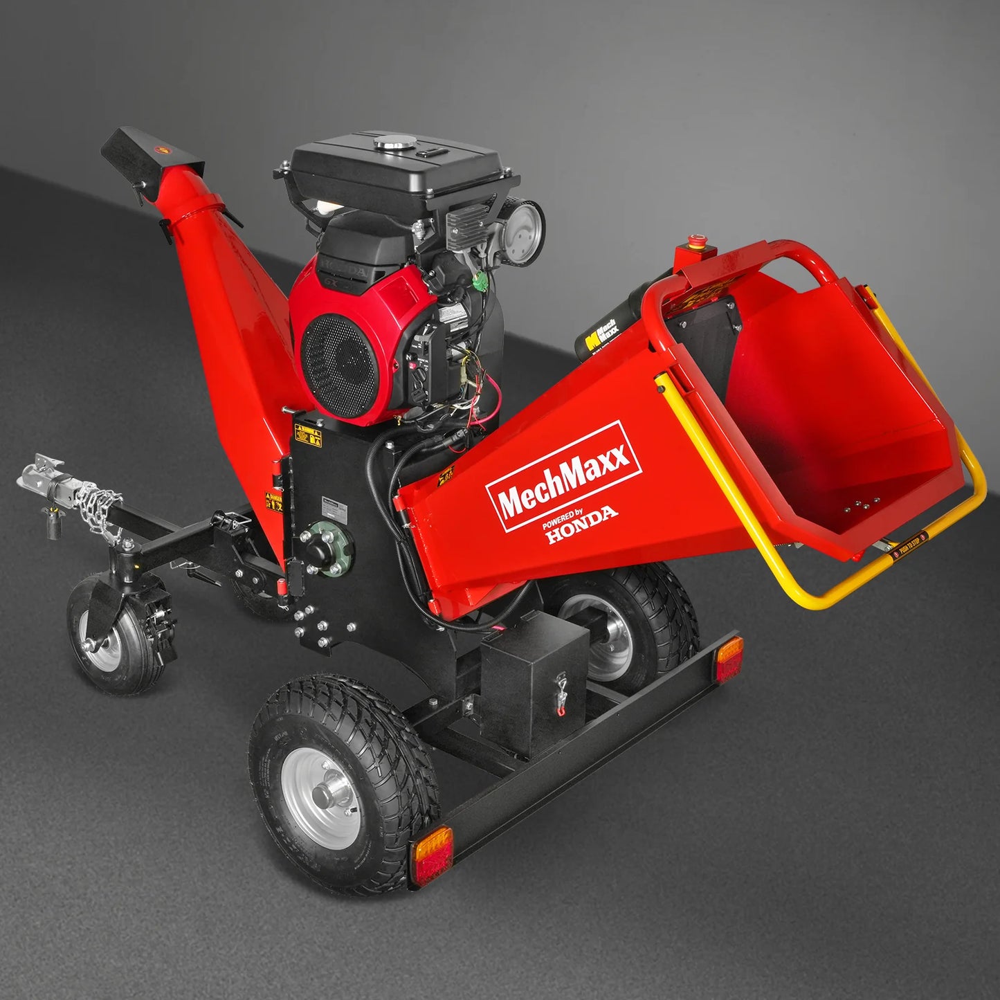 8 inch HONDA E-Start 688cc 22hp Gas Powered 4 - Wheel Drum Wood Chipper with Taillight , B200