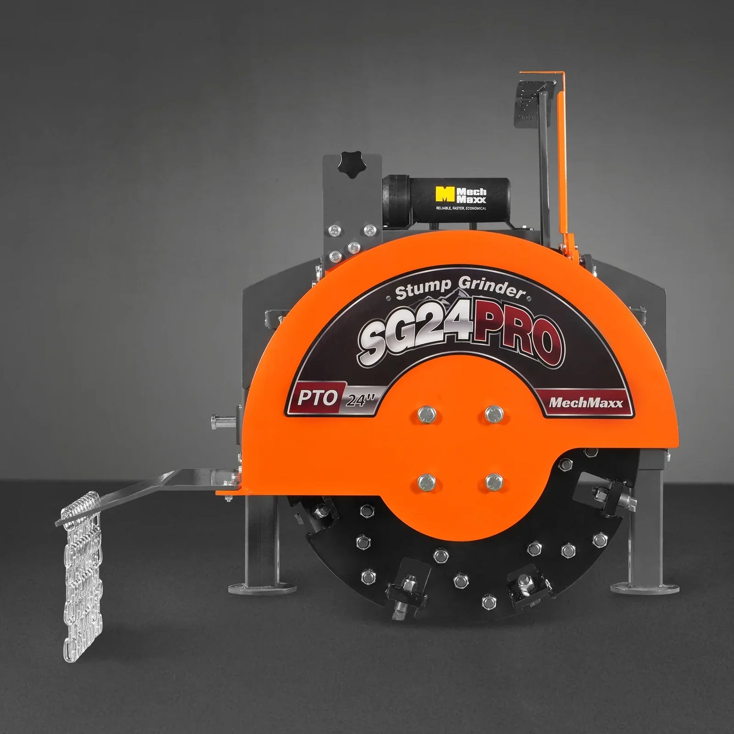 3-Point PTO Stump Grinder with 34 Carbide Teeth (PTO Shaft Included with Slip Clutch), for 15-45HP Tractor, SG24PRO