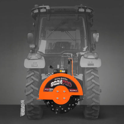3-Point PTO Stump Grinder with 34 Carbide Teeth (PTO Shaft Included with Slip Clutch), for 15-45HP Tractor, SG24PRO