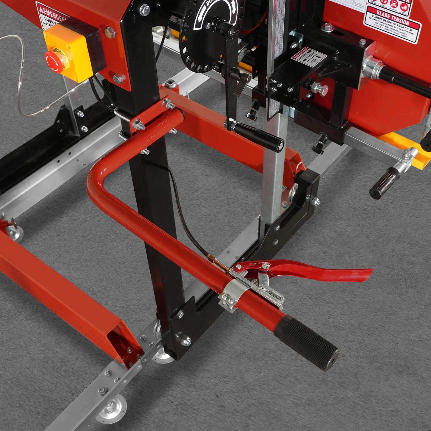 32" Portable Sawmill (5 x Blades Included),   KOHLER CH440 429cc E-Start Gasoline Engine,  26.5" Board Width,  20' Track Length (13' Track Length + 6.4' Track Extension Included) ,  SM-32