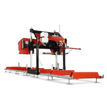 32" Portable Sawmill (5 x Blades Included),   KOHLER CH440 429cc E-Start Gasoline Engine,  26.5" Board Width,  20' Track Length (13' Track Length + 6.4' Track Extension Included) ,  SM-32