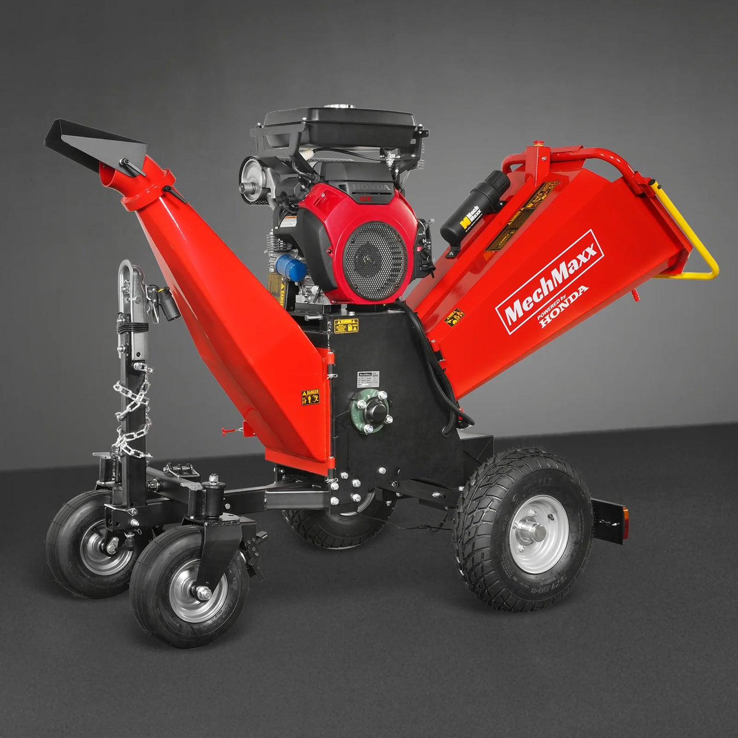 8 inch HONDA E-Start 688cc 22hp Gas Powered 4 - Wheel Drum Wood Chipper with Taillight ,  B200