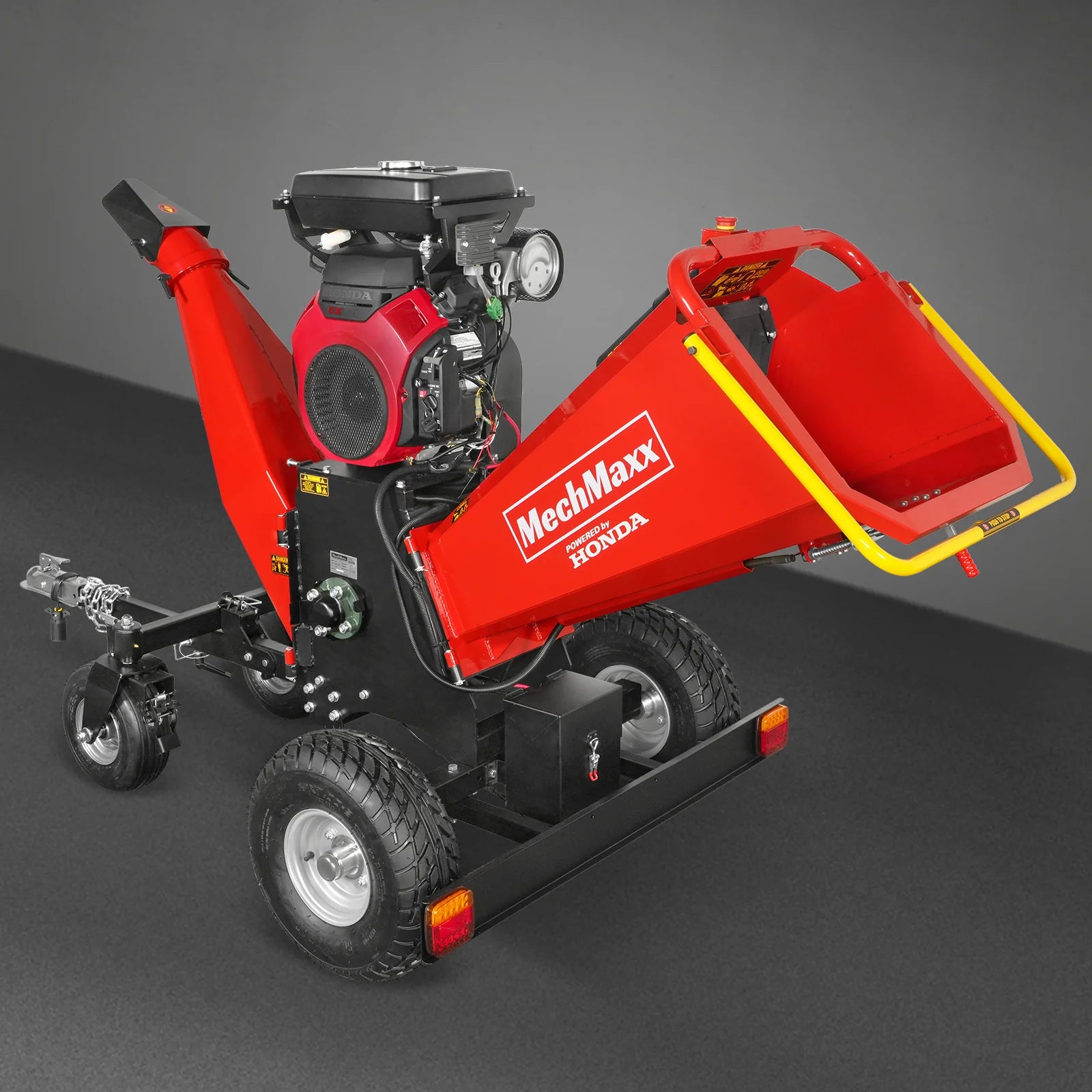 8 inch HONDA E-Start 688cc 22hp Gas Powered 4 - Wheel Drum Wood Chipper with Taillight ,  B200