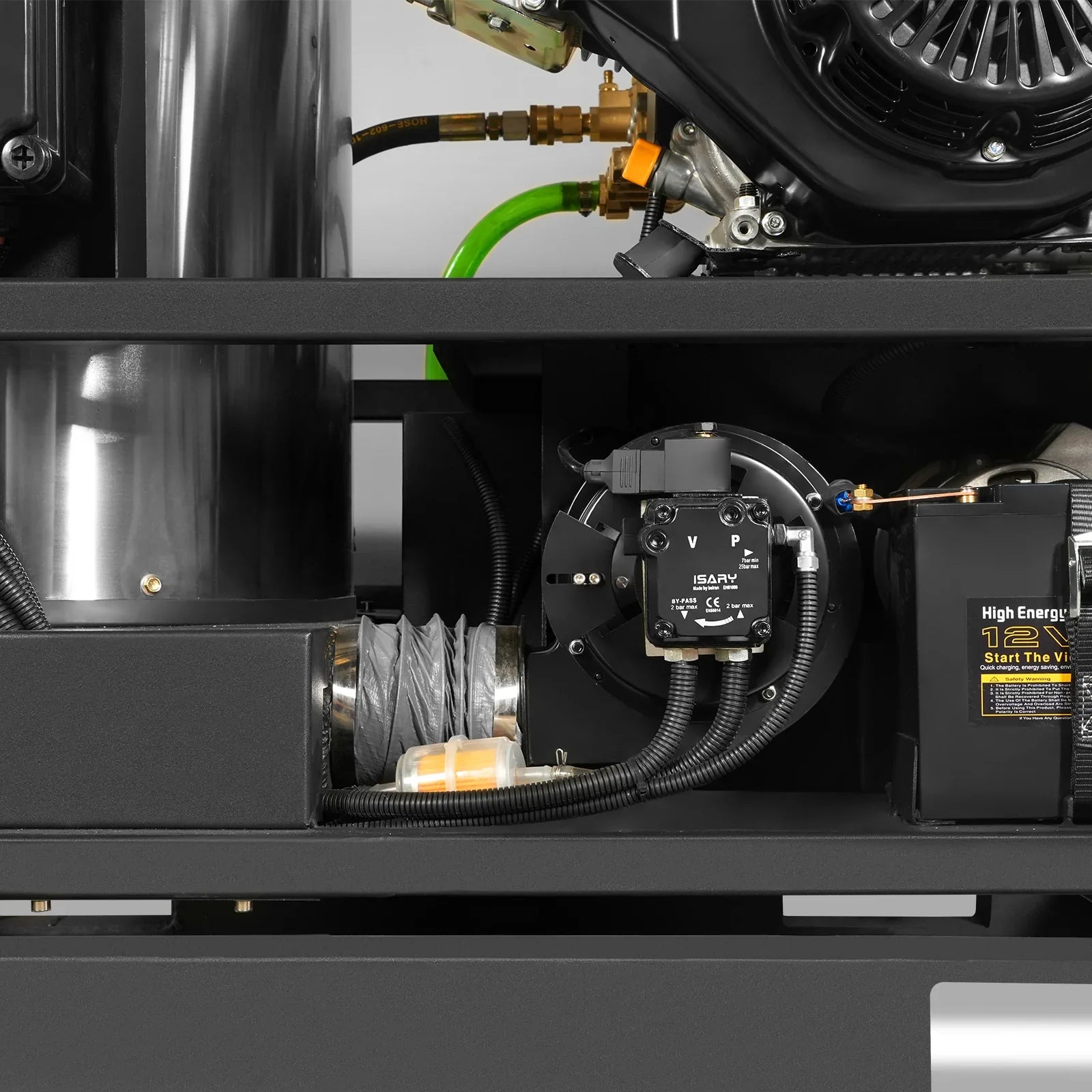 4000 PSI 4 GPM ZONSEN E-Start Engine Hot Water Pressure Washer Skid Mounted with 245 Gal Tank,  HPW40DBT