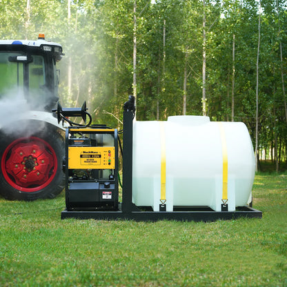 4000 PSI 4 GPM ZONSEN E-Start Engine Hot Water Pressure Washer Skid Mounted with 245 Gal Tank,  HPW40DBT