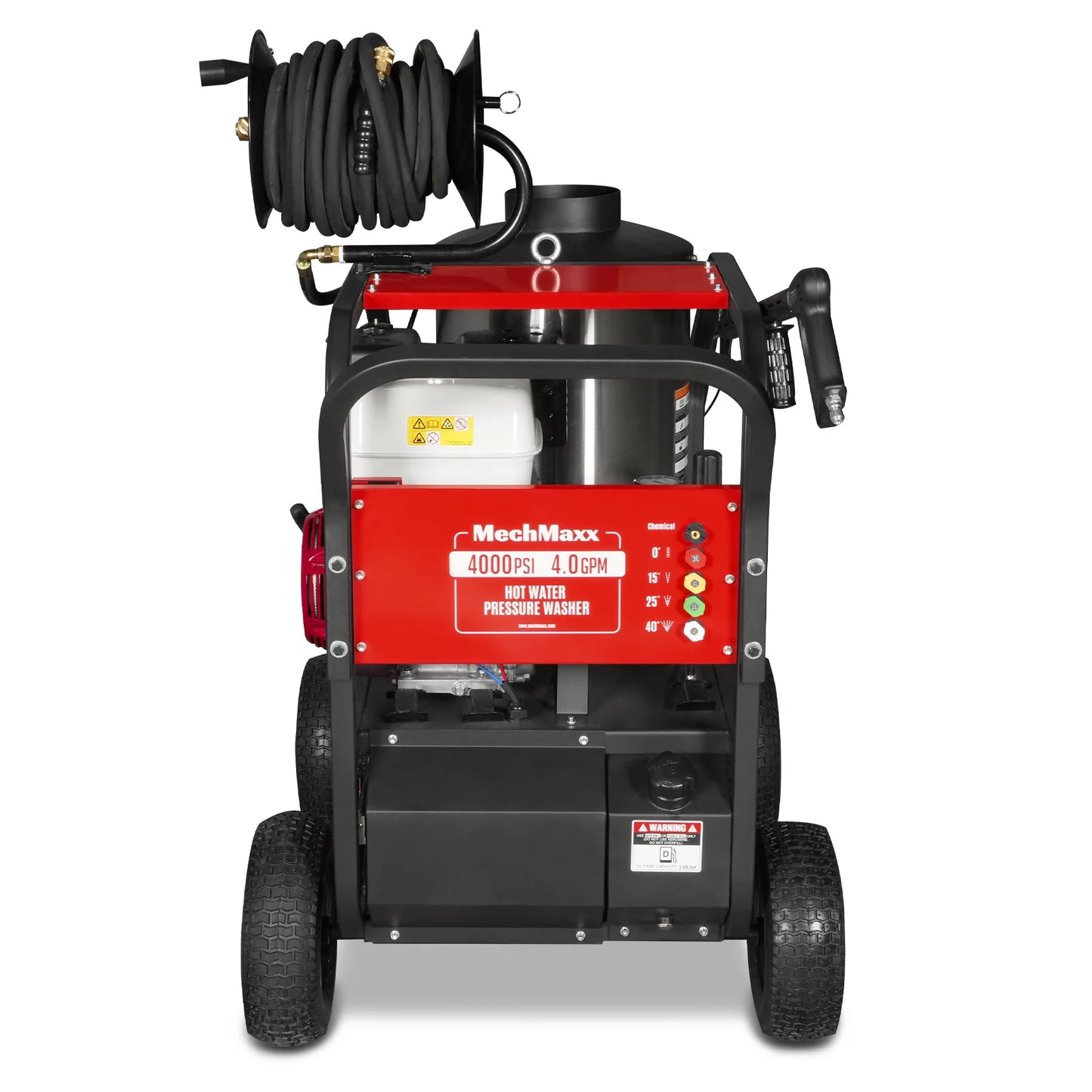 4000 PSI 4 GPM HONDA E-Start Engine Hot Water Pressure Washer with Hose Reel,  HPW40H