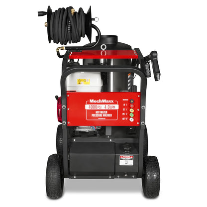 4000 PSI 4 GPM HONDA E-Start Engine Hot Water Pressure Washer with Hose Reel,  HPW40H