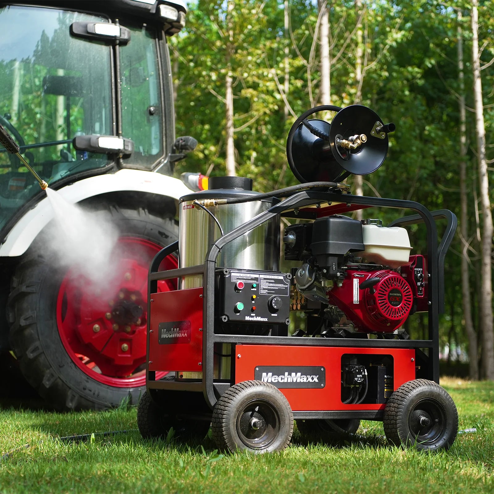 4000 PSI 4 GPM HONDA E-Start Engine Hot Water Pressure Washer with Hose Reel,  HPW40H