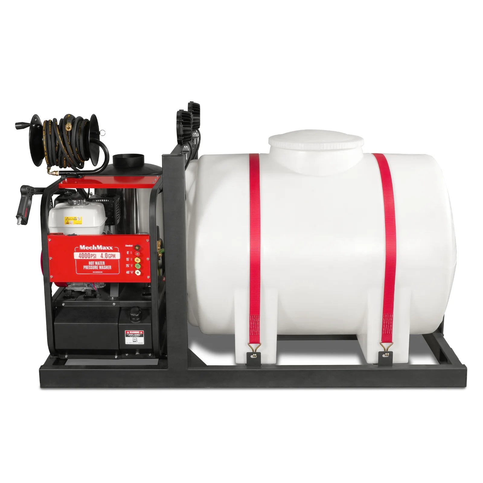 4000 PSI 4 GPM HONDA E-Start Engine Hot Water Pressure Washer Skid Mounted with 245 Gal Tank,  HPW40HBT