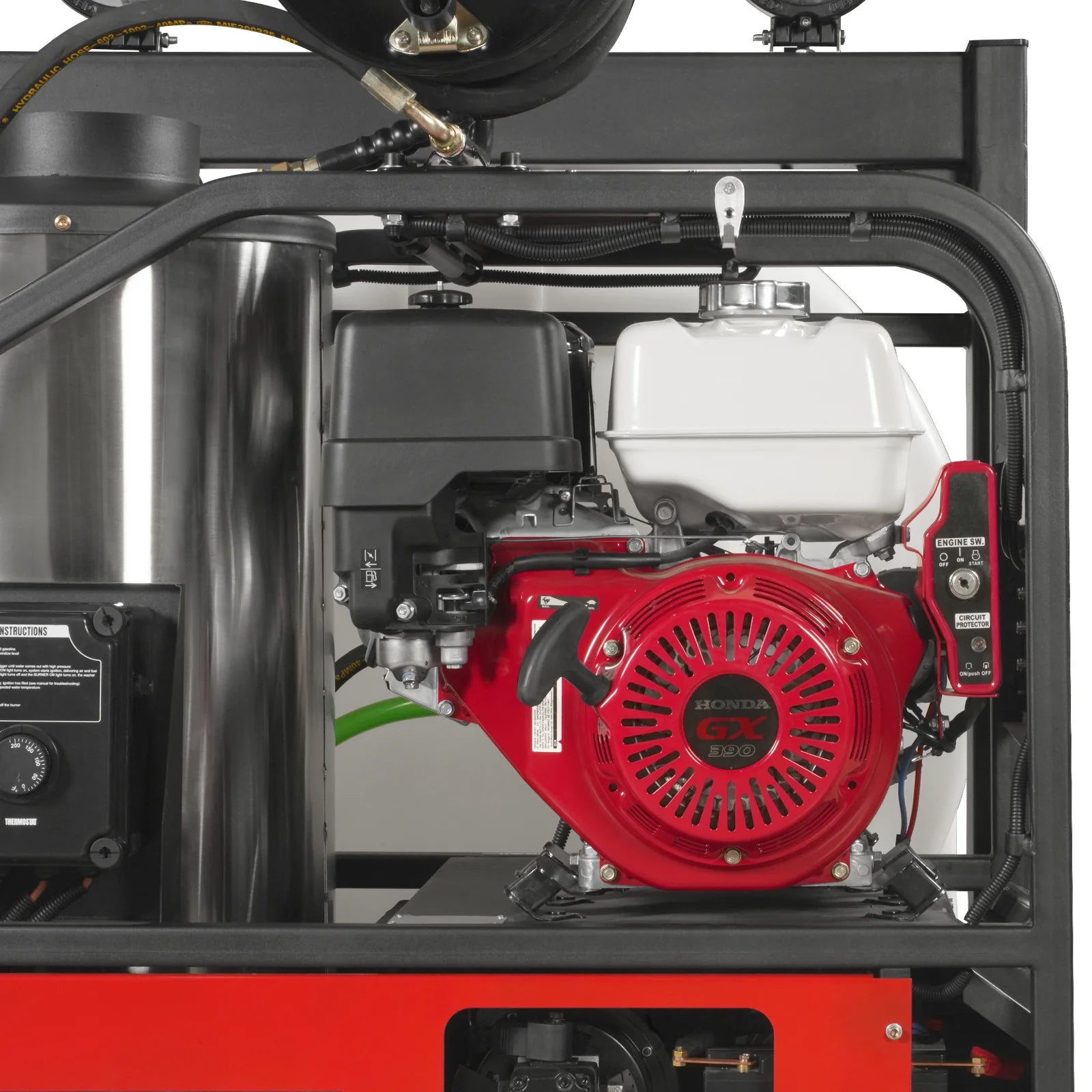 4000 PSI 4 GPM HONDA E-Start Engine Hot Water Pressure Washer Skid Mounted with 245 Gal Tank,  HPW40HBT