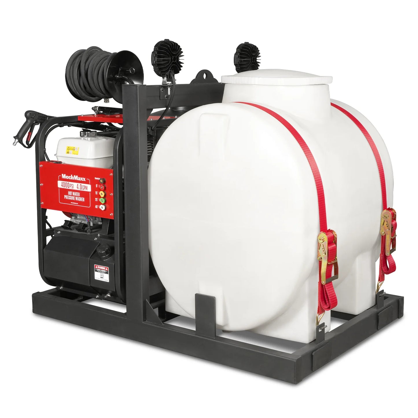 4000 PSI 4 GPM HONDA E-Start Engine Hot Water Pressure Washer Skid Mounted with 175 Gal Tank,  HPW40HT
