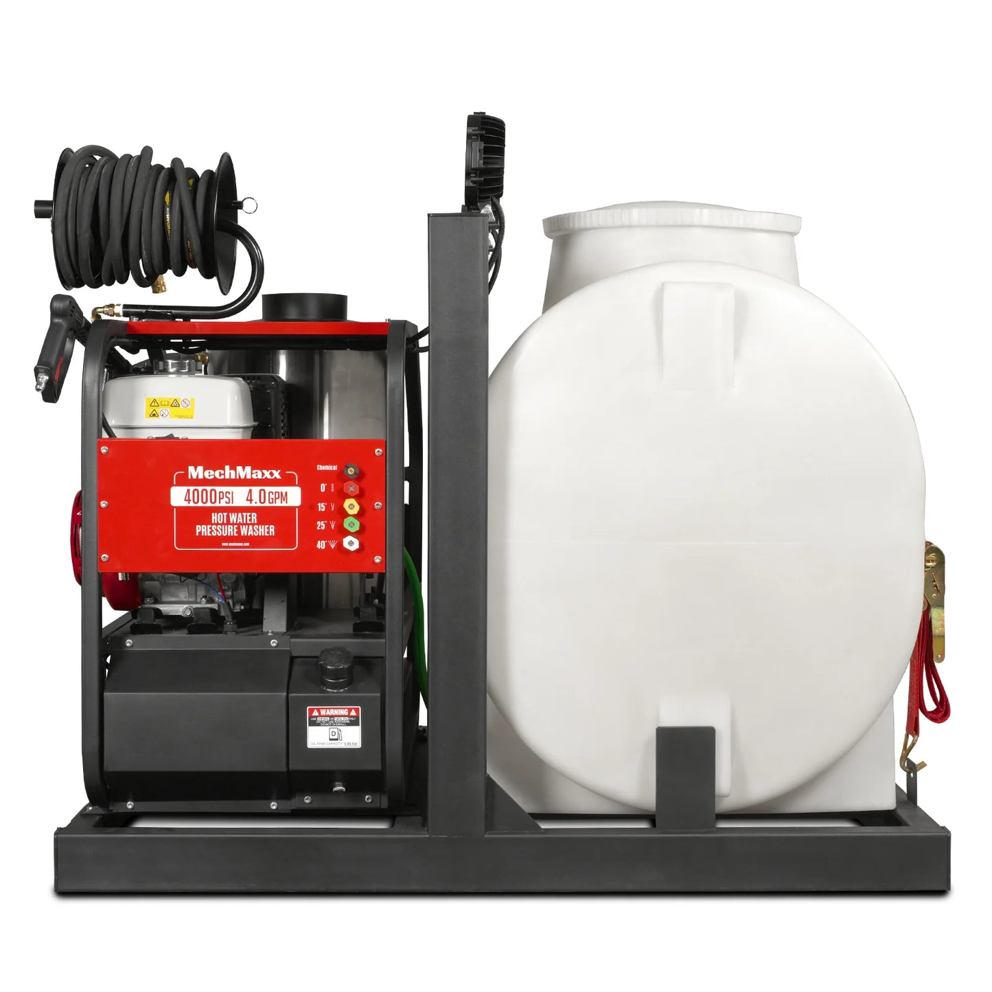 4000 PSI 4 GPM HONDA E-Start Engine Hot Water Pressure Washer Skid Mounted with 175 Gal Tank,  HPW40HT