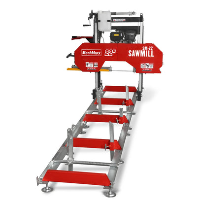 22" Portable Sawmill,  224cc 7HP DUCAR Gasoline Engine,  18" Board Width,  13' Track Length ,  SM-22