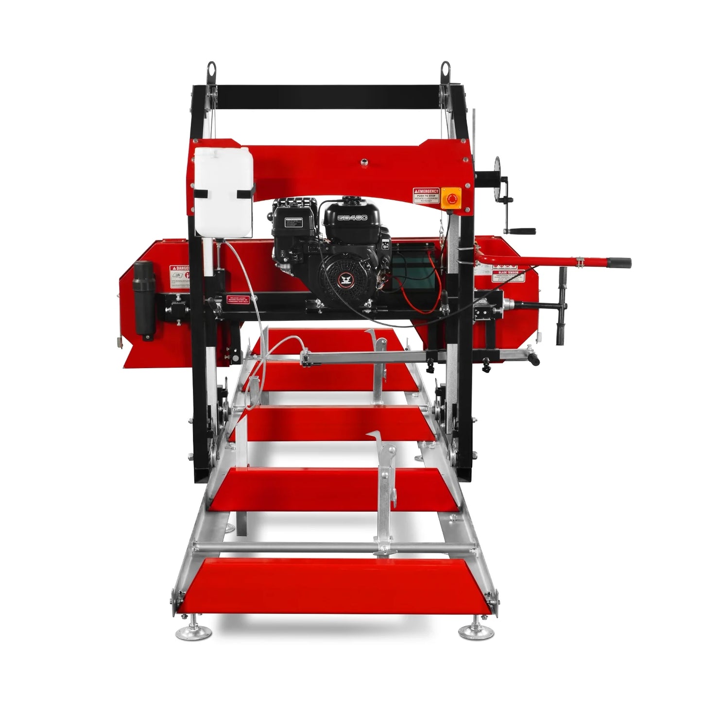 32" Portable Sawmill,  459cc 15HP E-Start Gasoline Engine,  26.5" Board Width,  13' Track Length ,  SM-32