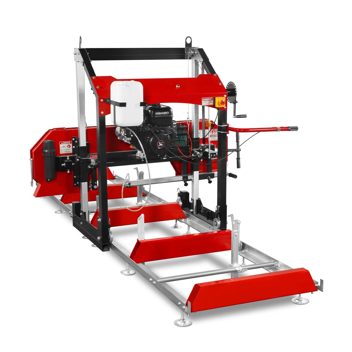 32" Portable Sawmill,  459cc 15HP E-Start Gasoline Engine,  26.5" Board Width,  13' Track Length ,  SM-32