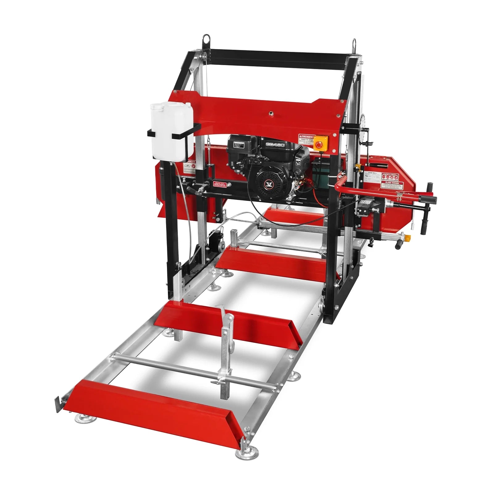 32" Portable Sawmill,  459cc 15HP E-Start Gasoline Engine,  26.5" Board Width,  13' Track Length ,  SM-32