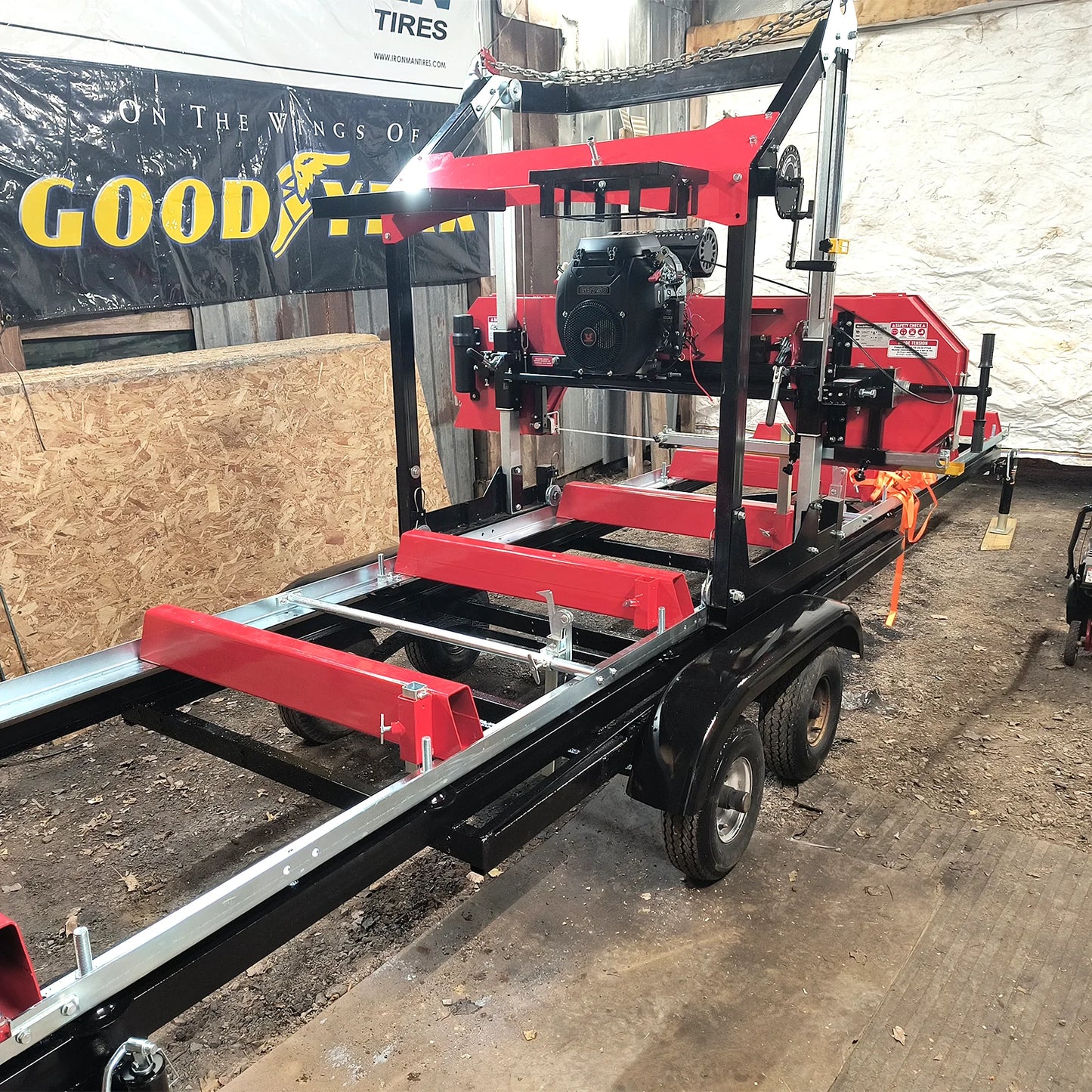36" MAX Portable Sawmill,  25HP 750cc ZONSEN V-Twin Engine,  36" Board Width, 20' Track Length, SM-36MAX