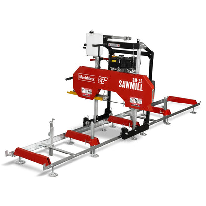 22" Portable Sawmill,  274cc 8.1HP Gasoline Engine,  18" Board Width,  13' Track Length ,  SM-22