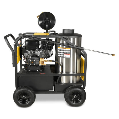 4000 PSI 4 GPM ZONSEN E-Start Engine Hot Water Pressure Washer with Hose Reel,  HPW40D