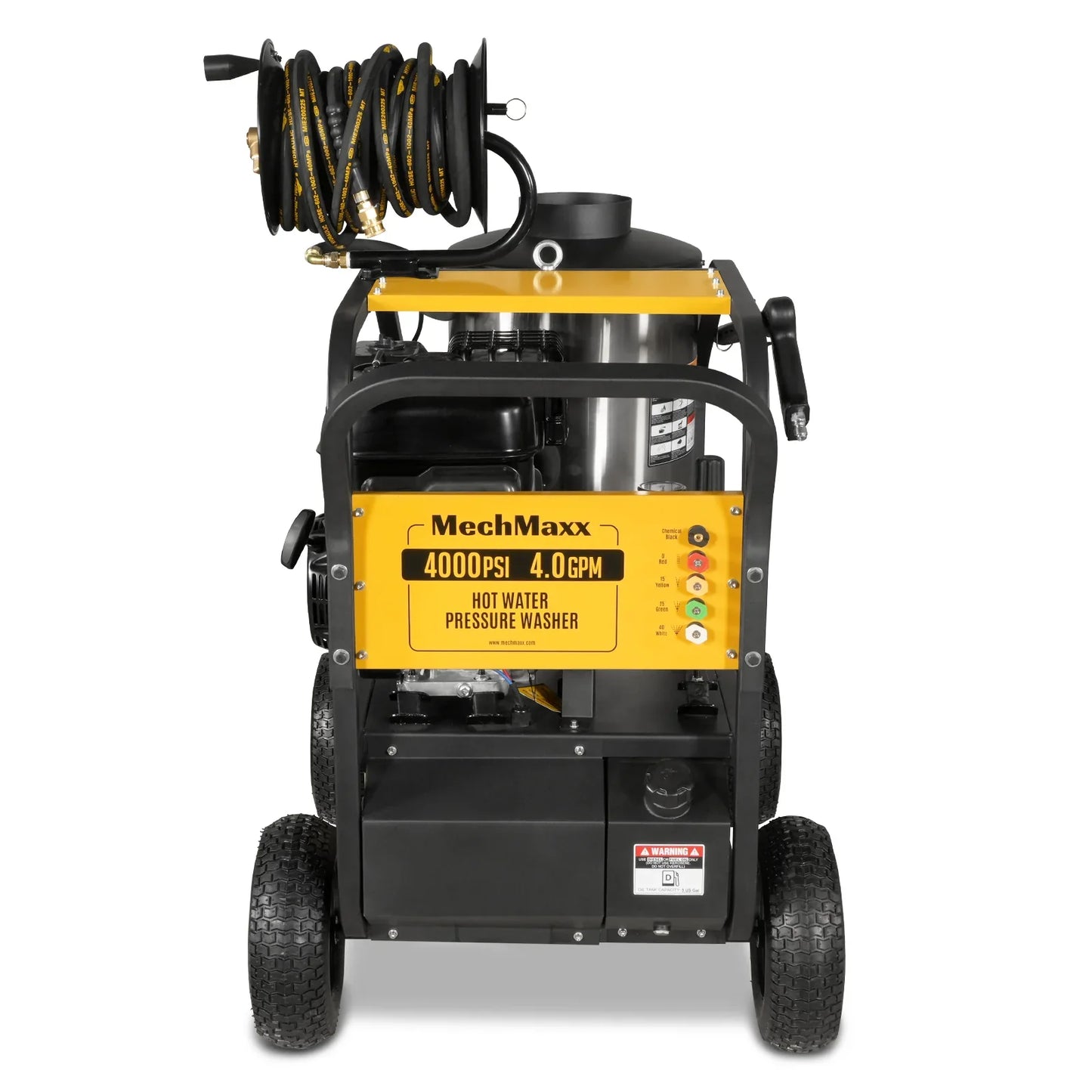 4000 PSI 4 GPM ZONSEN E-Start Engine Hot Water Pressure Washer with Hose Reel,  HPW40D