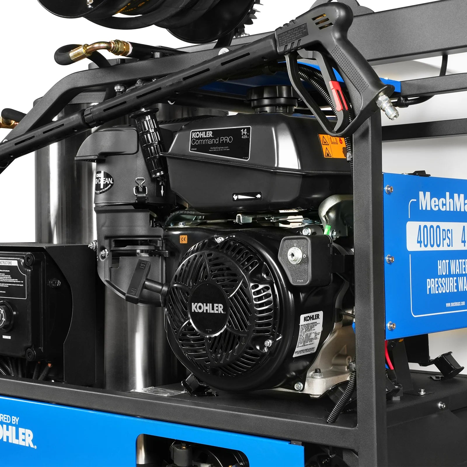 4000 PSI 4 GPM KOHLER E-Start Engine Hot Water Pressure Washer Skid Mounted with 245 Gal Tank,  HPW40KBT