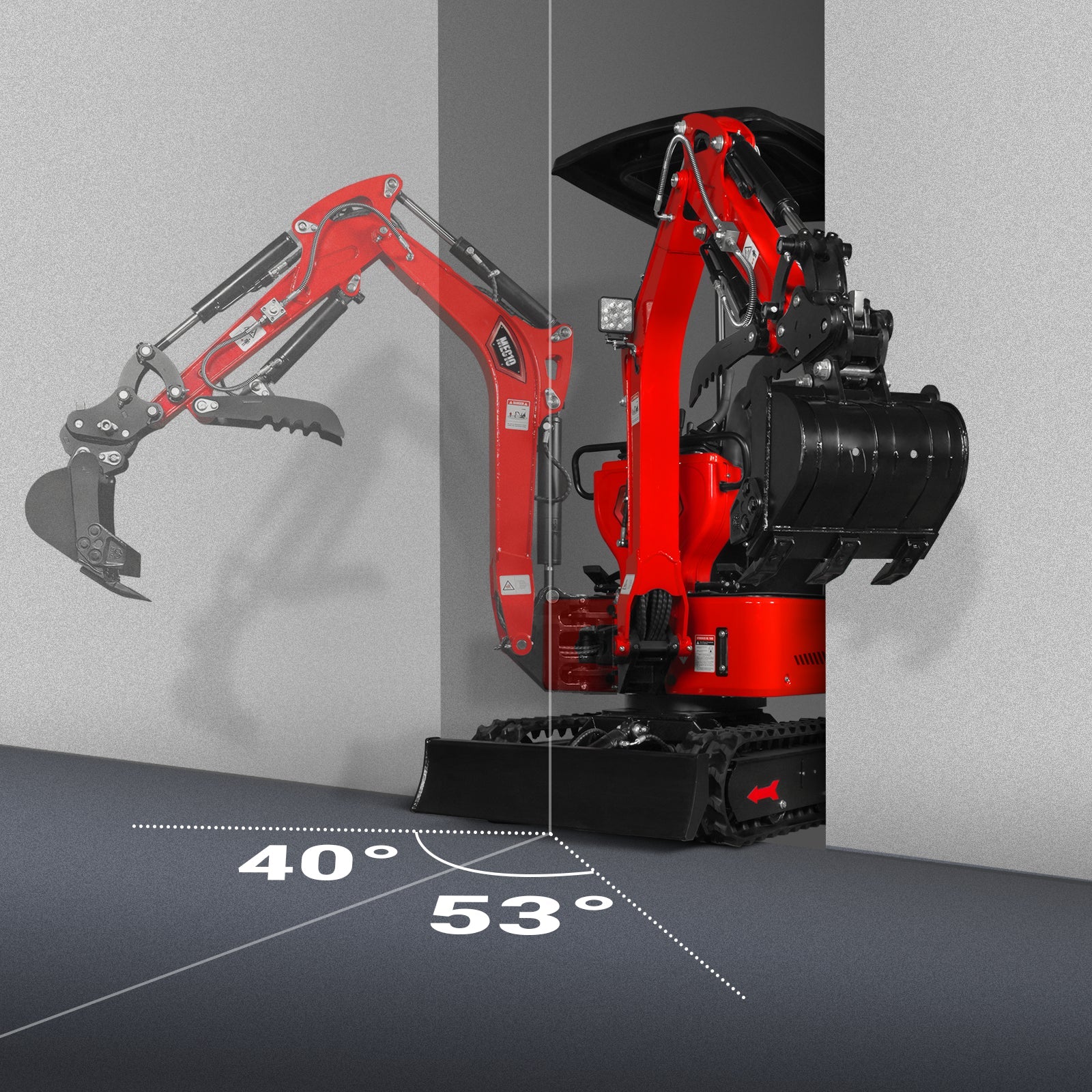 Mini Compact Excavator HONDA GX390 Engine,  65.7" Max. Digging Depth,  2280 LBS Operating Weight,  MEC10