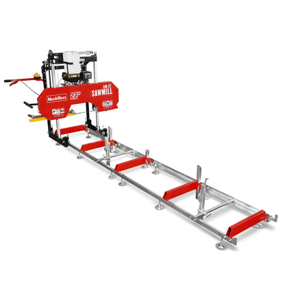 22" Portable Sawmill,  274cc 8.1HP Gasoline Engine,  18" Board Width,  13' Track Length ,  SM-22
