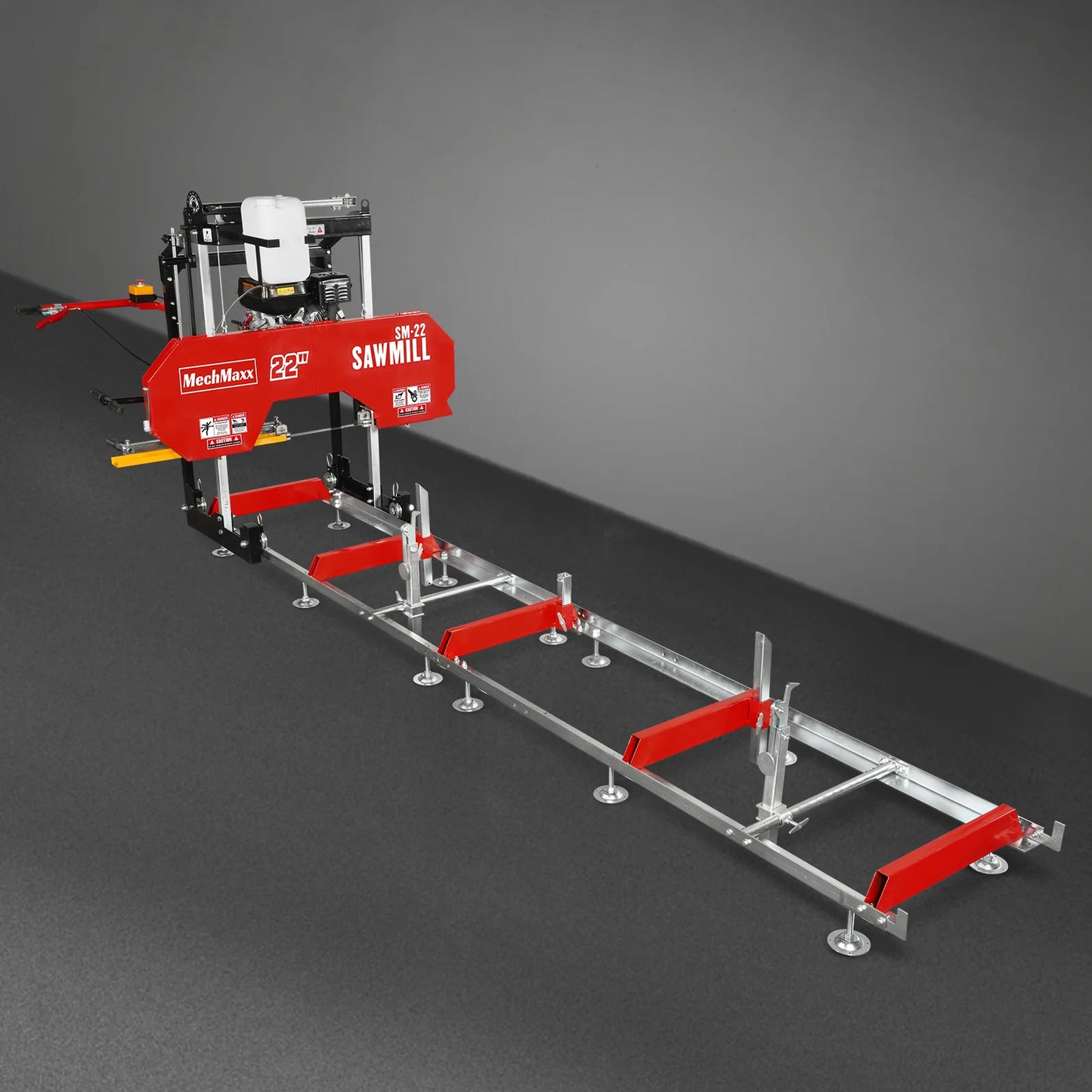 22" Portable Sawmill,  274cc 8.1HP Gasoline Engine,  18" Board Width,  13' Track Length ,  SM-22
