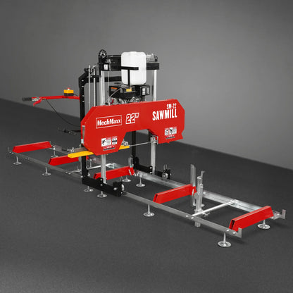 22" Portable Sawmill,  274cc 8.1HP Gasoline Engine,  18" Board Width,  13' Track Length ,  SM-22