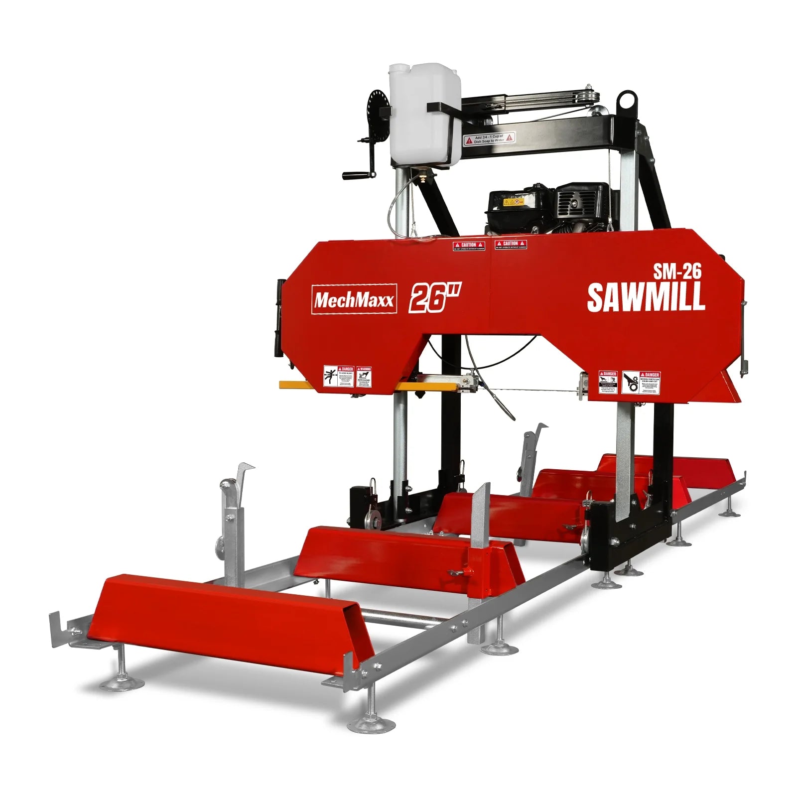 26" Portable Sawmill,  459cc 15HP E-Start Gasoline Engine,  20" Board  Width,  13' Track Length ,  SM-26