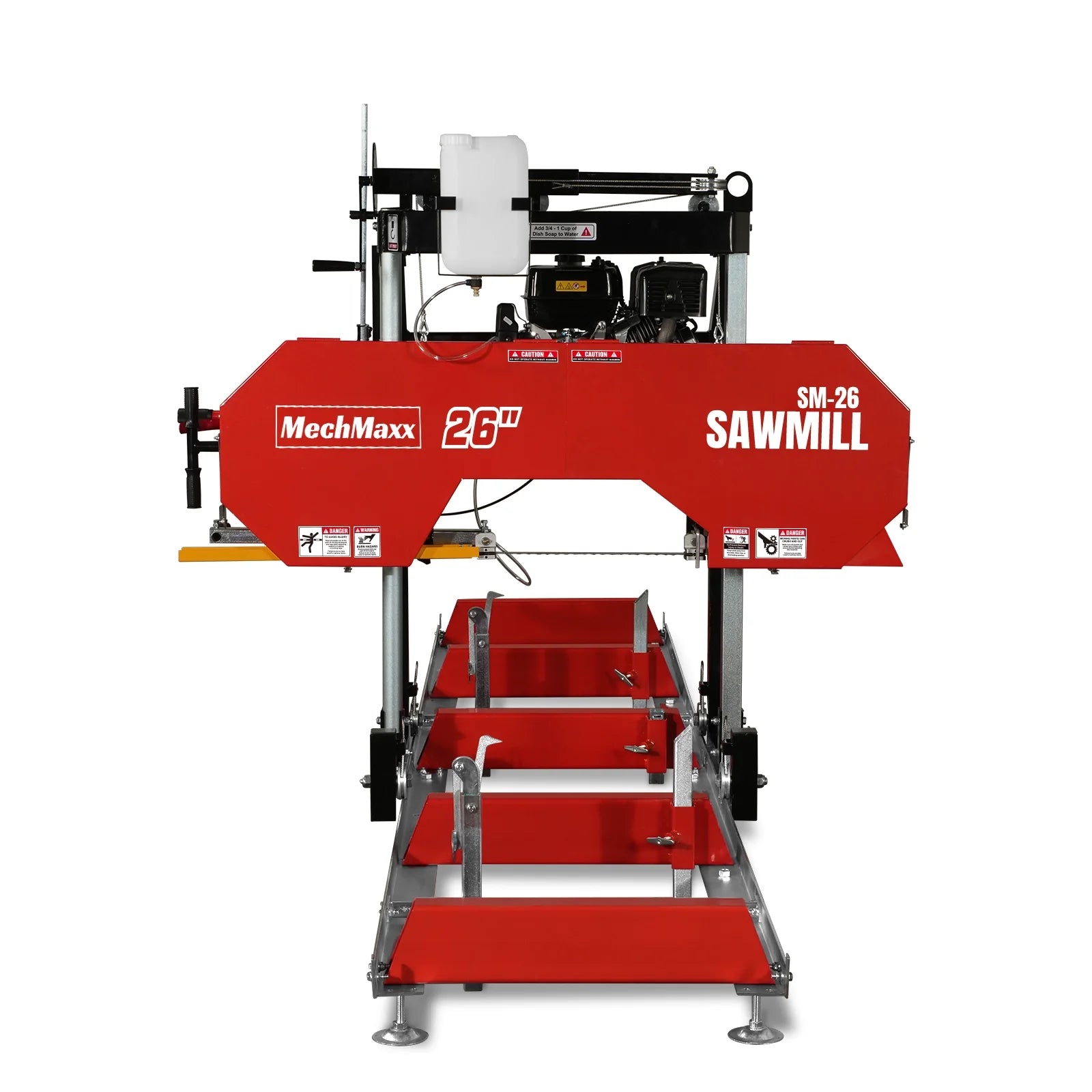 26" Portable Sawmill,  459cc 15HP E-Start Gasoline Engine,  20" Board  Width,  13' Track Length ,  SM-26