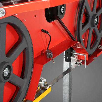 26" Portable Sawmill (5x Blades Included),  459cc 15HP E-Start Gasoline Engine,  20" Board Width,  20' Track Length (13' Track Length + 6.4' Track Extension Included) ,  SM-26