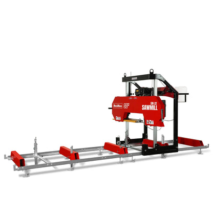 32" Portable Sawmill,  459cc 15HP E-Start Gasoline Engine,  26.5" Board Width,  13' Track Length ,  SM-32