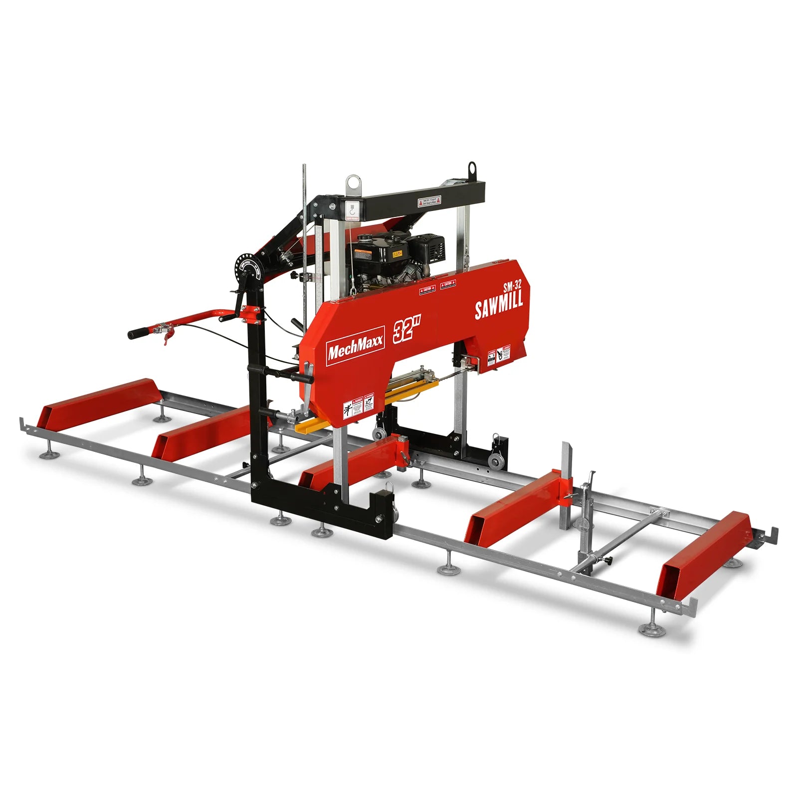 32" Portable Sawmill,  459cc 15HP E-Start Gasoline Engine,  26.5" Board Width,  13' Track Length ,  SM-32
