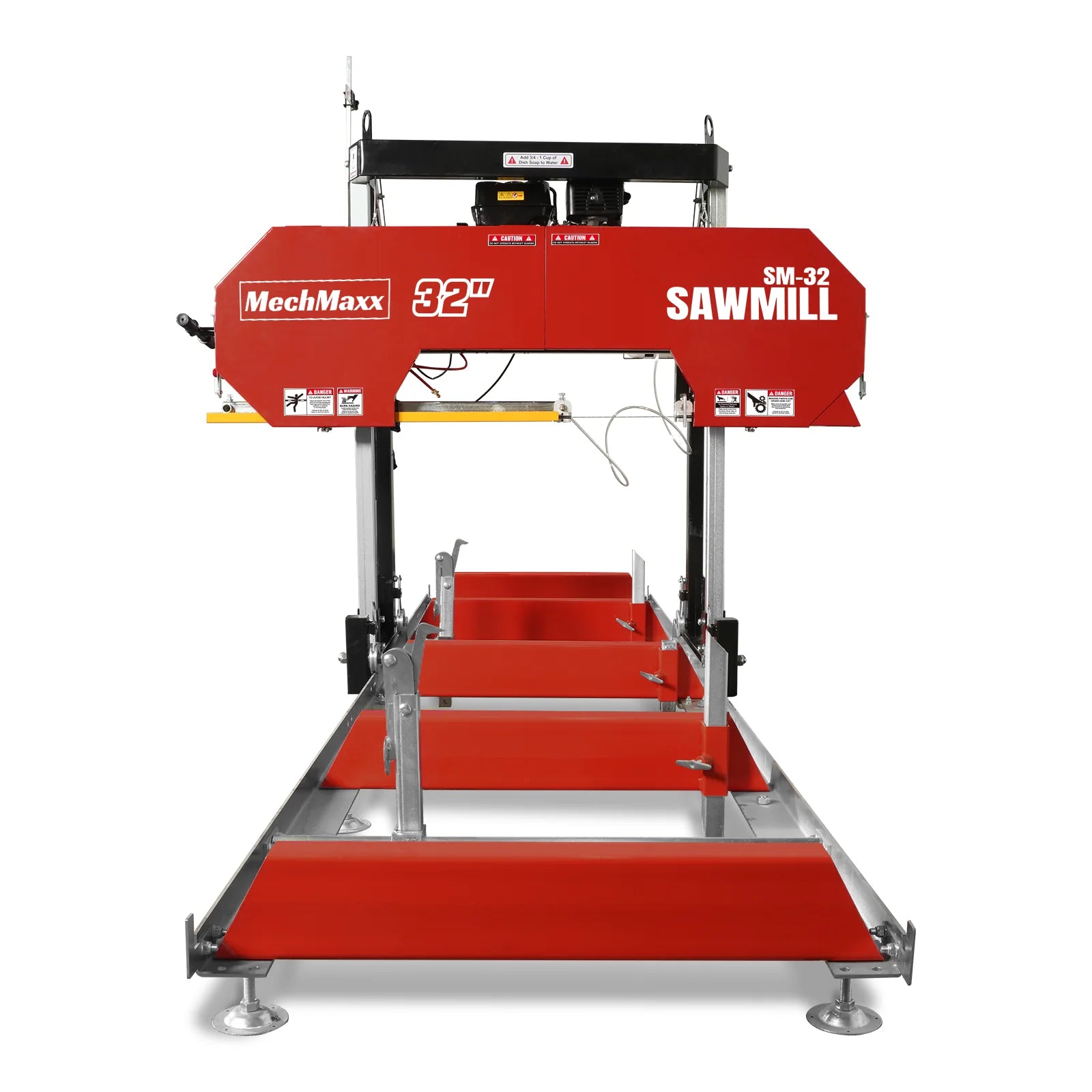 32" Portable Sawmill,  459cc 15HP E-Start Gasoline Engine,  26.5" Board Width,  13' Track Length ,  SM-32