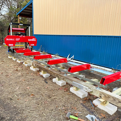 32" Portable Sawmill (5 x Blades Included),  459cc 15HP E-Start Gasoline Engine,  26.5" Board Width,  20' Track Length (13' Track Length + 6.4' Track Extension Included) ,  SM-32