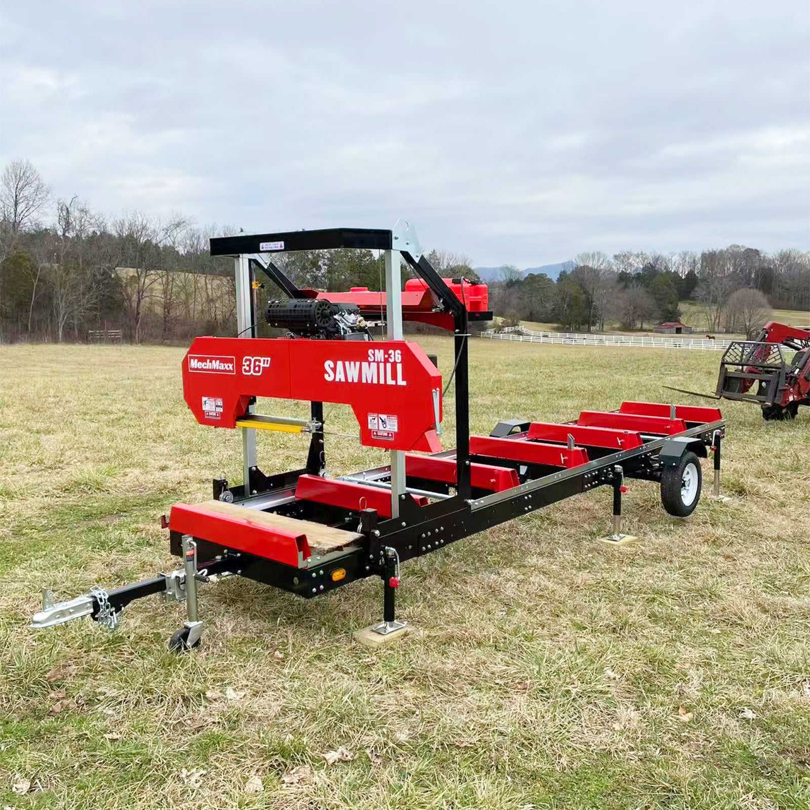 36" MAX Portable Sawmill,  25HP 750cc ZONSEN V-Twin Engine,  36" Board Width,  20' Track Length,  (10 x Blades Included),  SM-36MAX