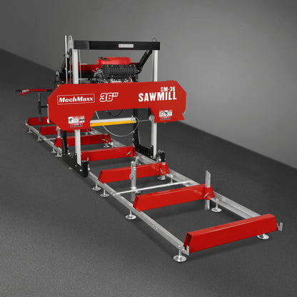 36" MAX Portable Sawmill,  25HP 750cc ZONSEN V-Twin Engine,  36" Board Width, 20' Track Length, SM-36MAX